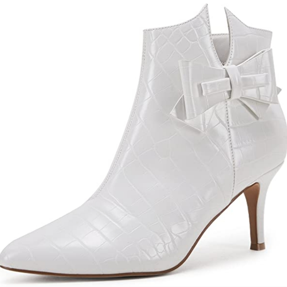 Ermonn Tie Knot Side Zipper Ankle Boots